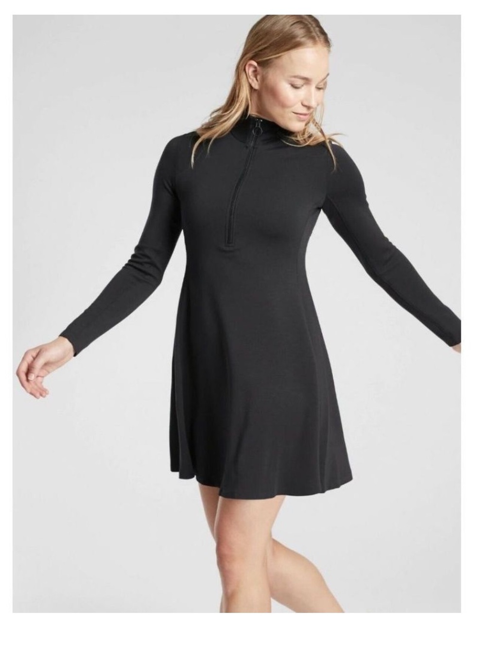 Athleta Deep Dive Dress Long Sleeve A Line Short Dress